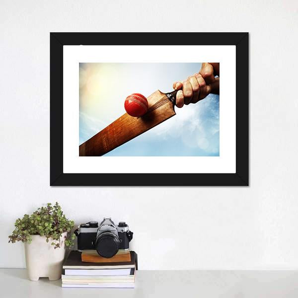 Batsman Hitting A Ball Canvas Wall Art-3 Horizontal-Gallery Wrap-25&quot; x 16&quot;-Tiaracle