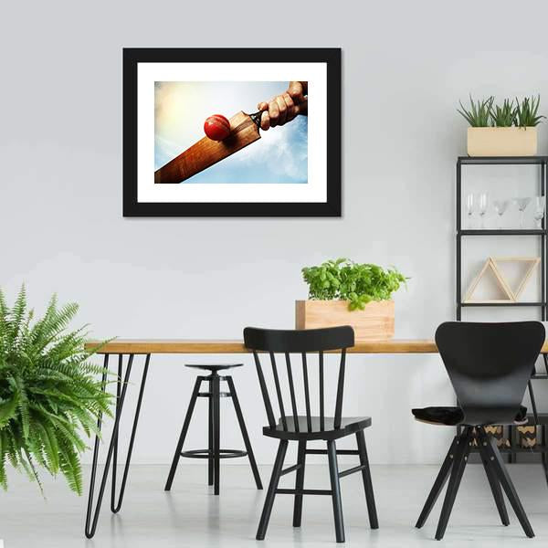 Batsman Hitting A Ball Canvas Wall Art-3 Horizontal-Gallery Wrap-25&quot; x 16&quot;-Tiaracle