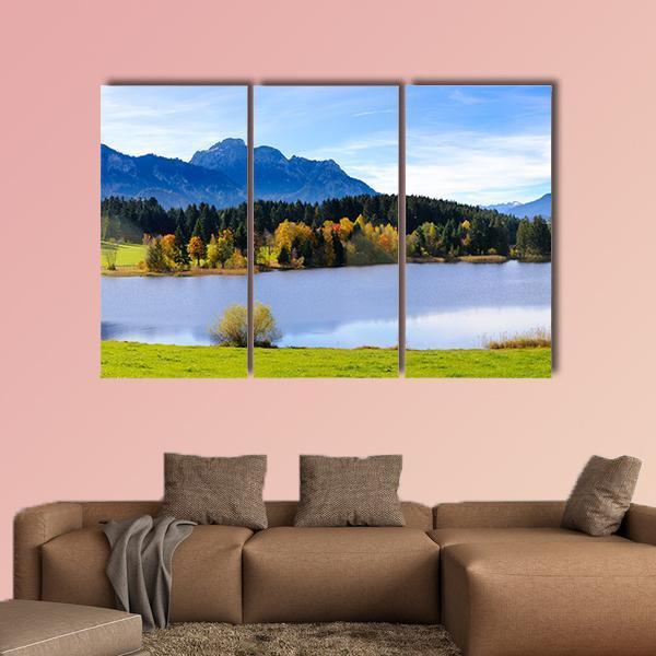 Lake & Alps Mountains Canvas Wall Art-3 Horizontal-Gallery Wrap-37" x 24"-Tiaracle