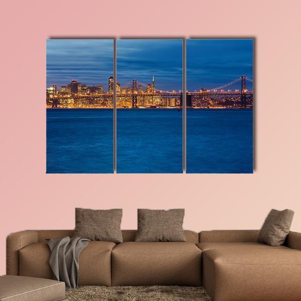 Bay Bridge San Francisco Canvas Wall Art-4 Pop-Gallery Wrap-50" x 32"-Tiaracle