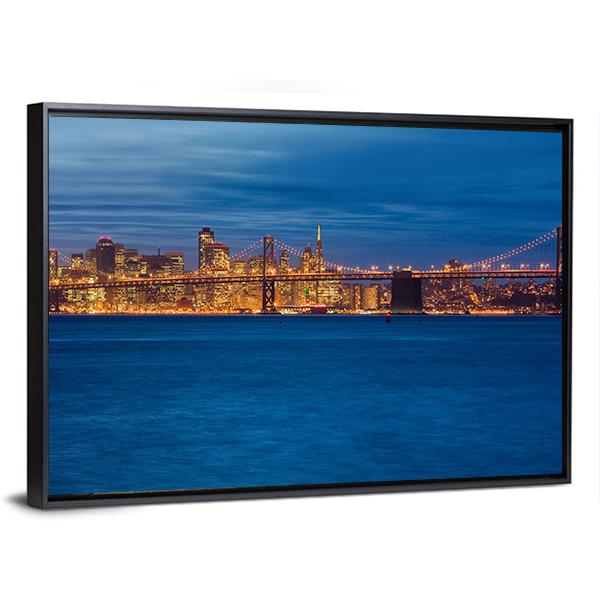Bay Bridge San Francisco Canvas Wall Art-3 Horizontal-Gallery Wrap-25" x 16"-Tiaracle