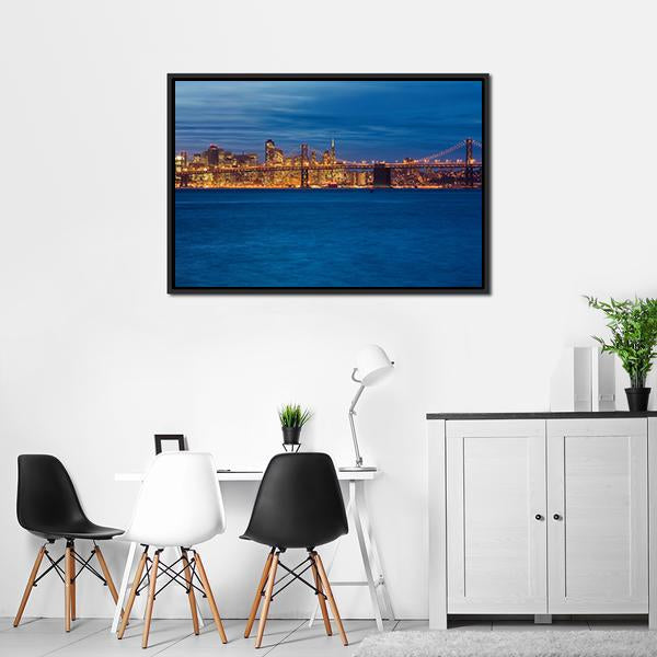 Bay Bridge San Francisco Canvas Wall Art-3 Horizontal-Gallery Wrap-25" x 16"-Tiaracle