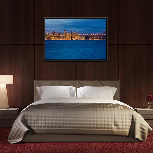 Bay Bridge San Francisco Canvas Wall Art-3 Horizontal-Gallery Wrap-25" x 16"-Tiaracle