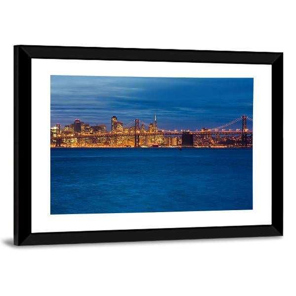 Bay Bridge San Francisco Canvas Wall Art-3 Horizontal-Gallery Wrap-25" x 16"-Tiaracle