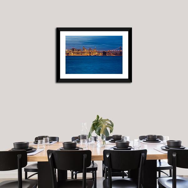 Bay Bridge San Francisco Canvas Wall Art-3 Horizontal-Gallery Wrap-25" x 16"-Tiaracle