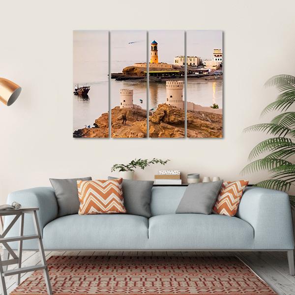 Bay in Oman Canvas Wall Art-4 Horizontal-Gallery Wrap-34" x 24"-Tiaracle