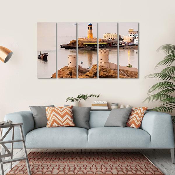 Bay in Oman Canvas Wall Art-5 Horizontal-Gallery Wrap-22" x 12"-Tiaracle