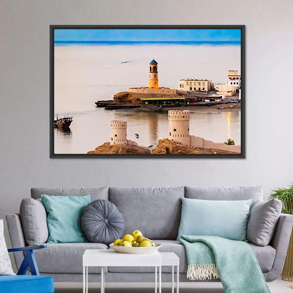 Bay in Oman Vertical Canvas Wall Art-3 Vertical-Gallery Wrap-12" x 25"-Tiaracle