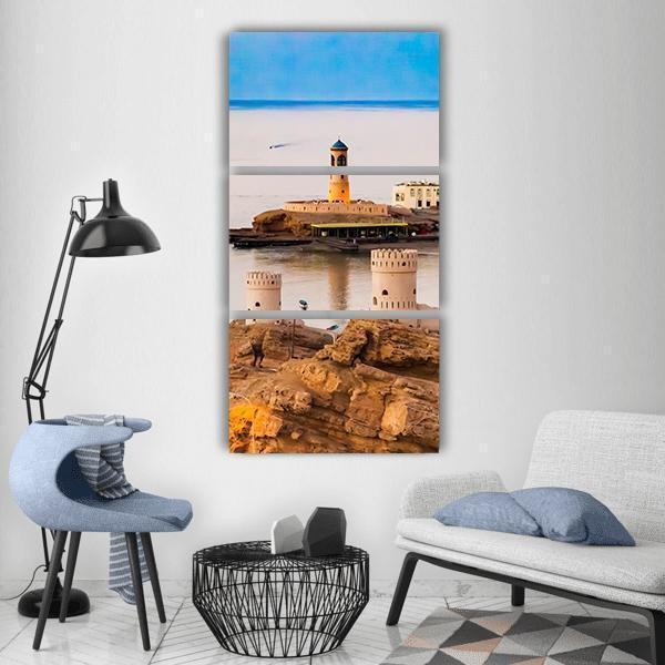 Bay in Oman Vertical Canvas Wall Art-3 Vertical-Gallery Wrap-12" x 25"-Tiaracle