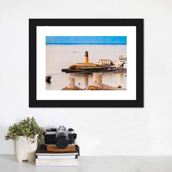 Bay in Oman Vertical Canvas Wall Art-3 Vertical-Gallery Wrap-12" x 25"-Tiaracle