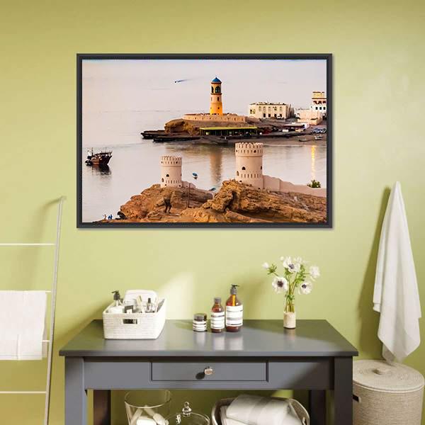 Bay in Oman Vertical Canvas Wall Art-3 Vertical-Gallery Wrap-12" x 25"-Tiaracle
