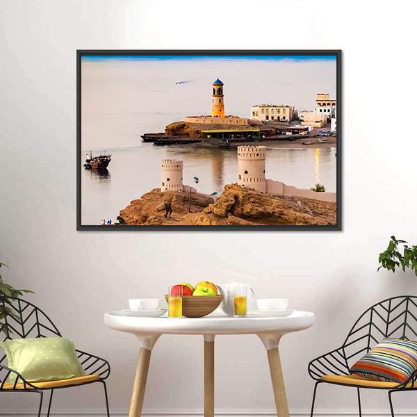 Bay in Oman Vertical Canvas Wall Art-3 Vertical-Gallery Wrap-12" x 25"-Tiaracle