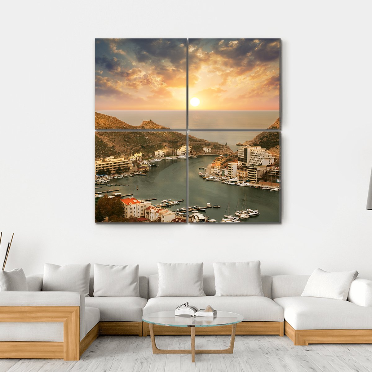 Bay Of Balaklava Crimea Canvas Wall Art-4 Square-Gallery Wrap-17" x 17"-Tiaracle