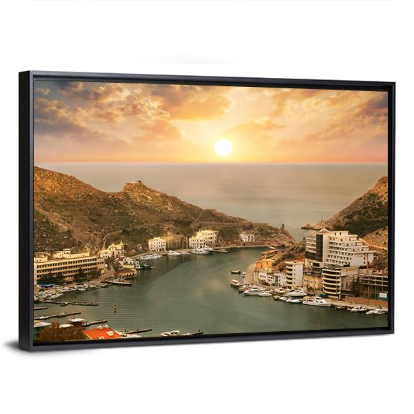 Bay Of Balaklava Crimea Canvas Wall Art-3 Horizontal-Gallery Wrap-25" x 16"-Tiaracle