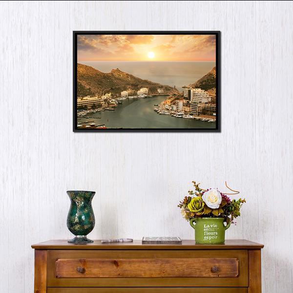 Bay Of Balaklava Crimea Canvas Wall Art-1 Piece-Floating Frame-24" x 16"-Tiaracle