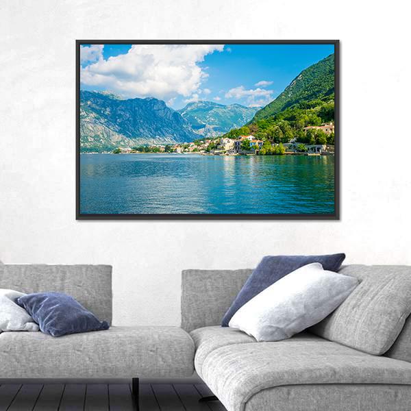 Bay Of Kotor Canvas Wall Art-1 Piece-Floating Frame-24" x 16"-Tiaracle