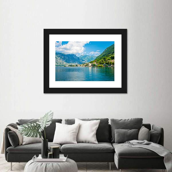 Bay Of Kotor Canvas Wall Art-1 Piece-Framed Print-20" x 16"-Tiaracle