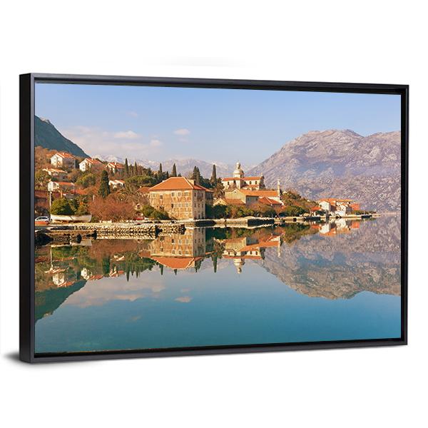 Bay Of Kotor Near Prcanj Town Canvas Wall Art-3 Horizontal-Gallery Wrap-25" x 16"-Tiaracle
