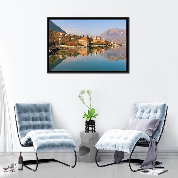 Bay Of Kotor Near Prcanj Town Canvas Wall Art-3 Horizontal-Gallery Wrap-25" x 16"-Tiaracle