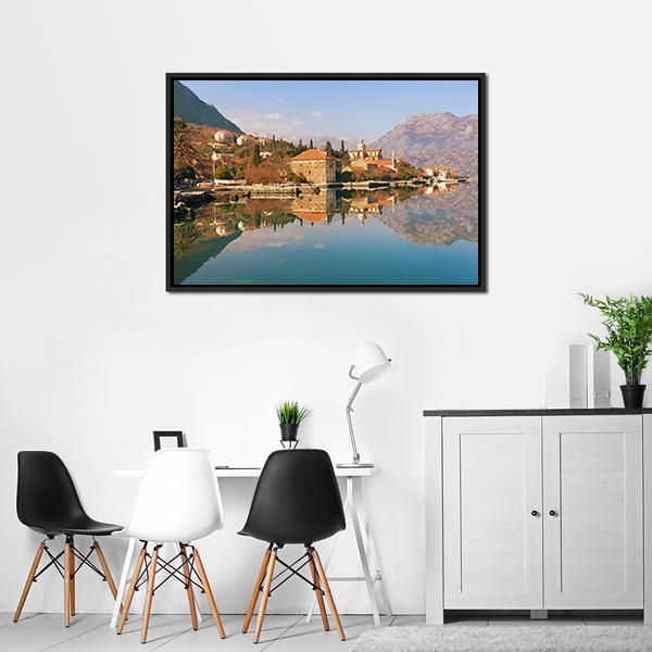 Bay Of Kotor Near Prcanj Town Canvas Wall Art-3 Horizontal-Gallery Wrap-25" x 16"-Tiaracle