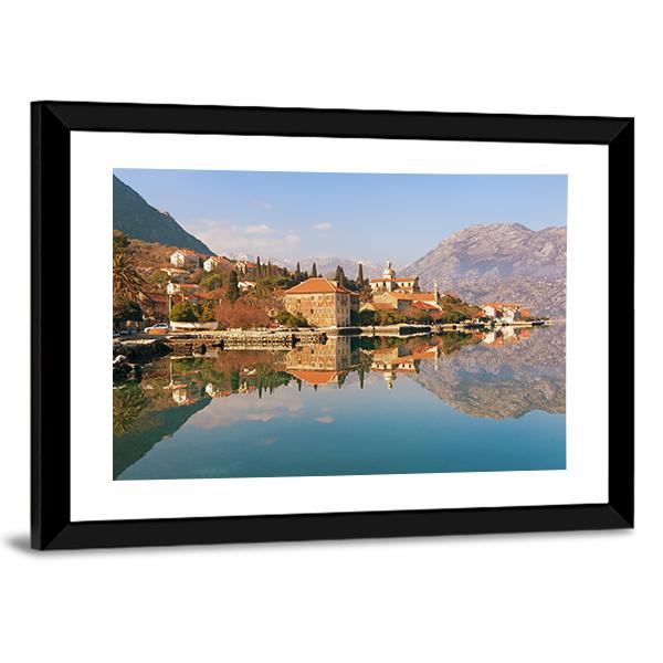 Bay Of Kotor Near Prcanj Town Canvas Wall Art-3 Horizontal-Gallery Wrap-25" x 16"-Tiaracle