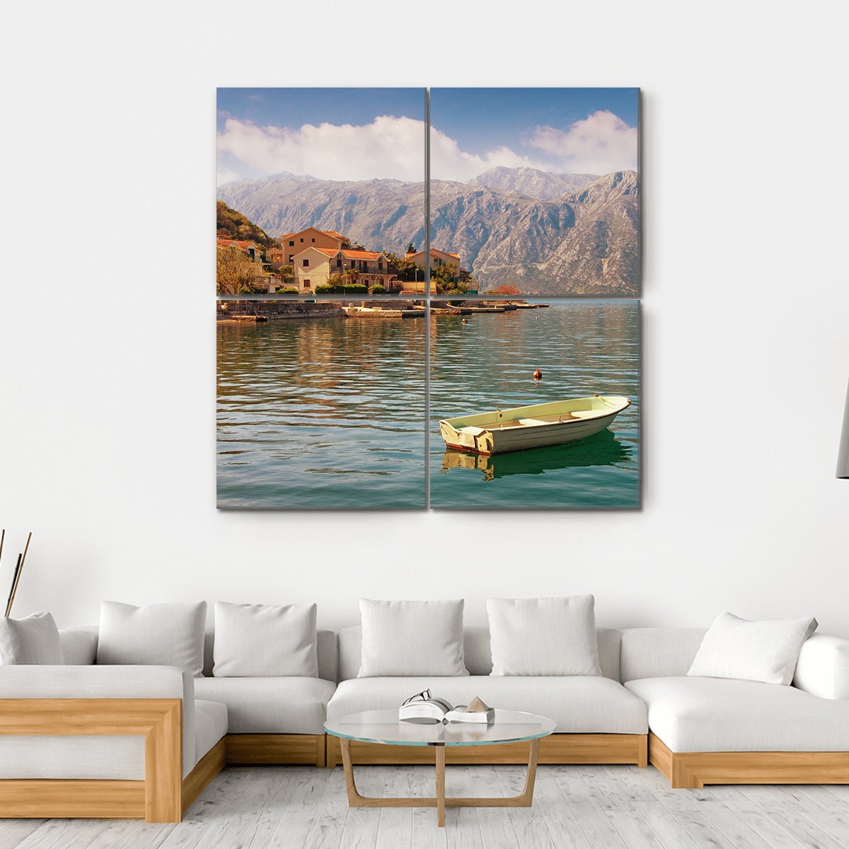 Bay Of Kotor With Small Islands Canvas Wall Art-4 Square-Gallery Wrap-17" x 17"-Tiaracle