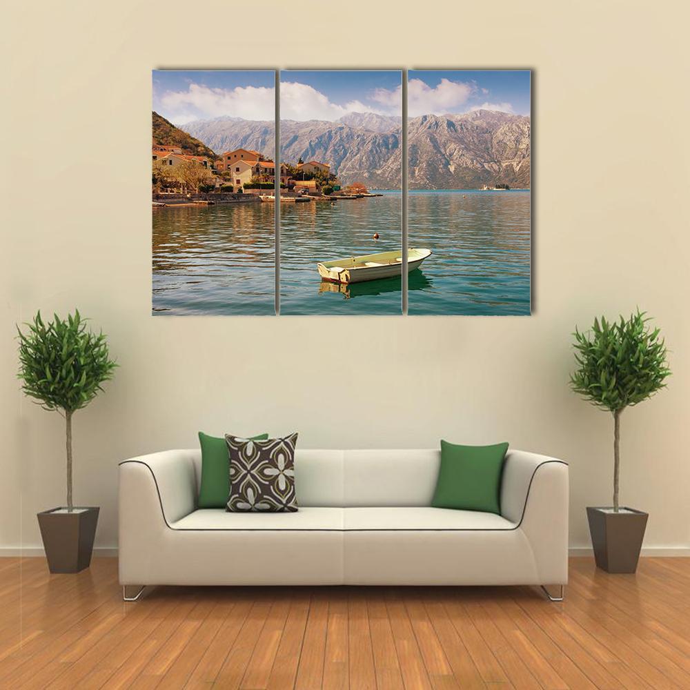 Bay Of Kotor With Small Islands Canvas Wall Art-3 Horizontal-Gallery Wrap-37" x 24"-Tiaracle