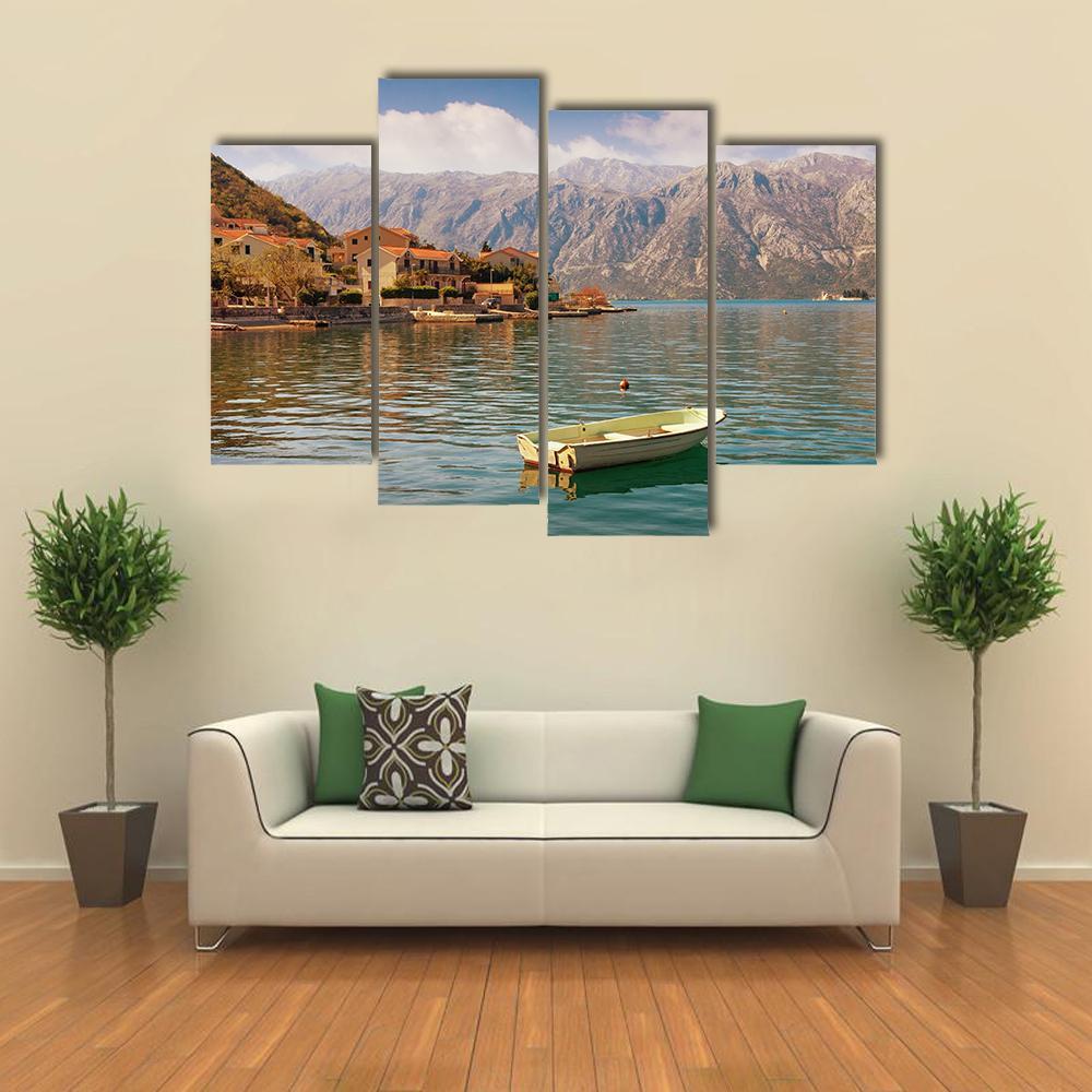 Bay Of Kotor With Small Islands Canvas Wall Art-4 Pop-Gallery Wrap-50" x 32"-Tiaracle