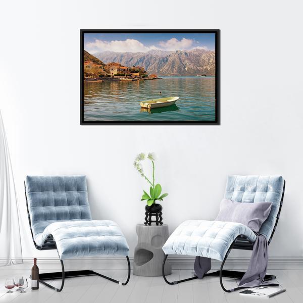 Bay Of Kotor With Small Islands Panoramic Canvas Wall Art-1 Piece-36" x 12"-Tiaracle