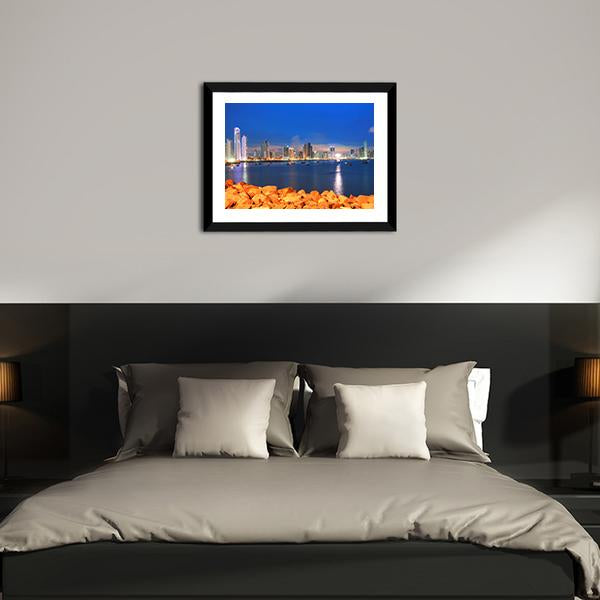 Bay Of Panama In Sunset Canvas Wall Art-3 Horizontal-Gallery Wrap-25" x 16"-Tiaracle