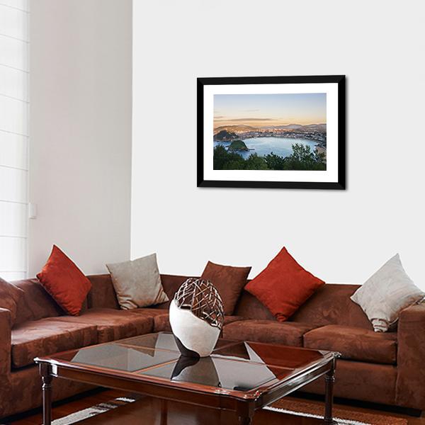 Bay Of San Sebastian Canvas Wall Art-5 Horizontal-Gallery Wrap-22" x 12"-Tiaracle