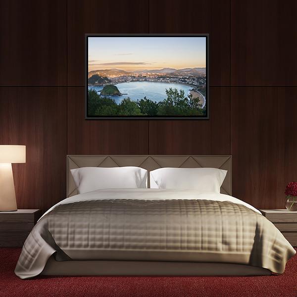 Bay Of San Sebastian Panoramic Canvas Wall Art-1 Piece-36" x 12"-Tiaracle