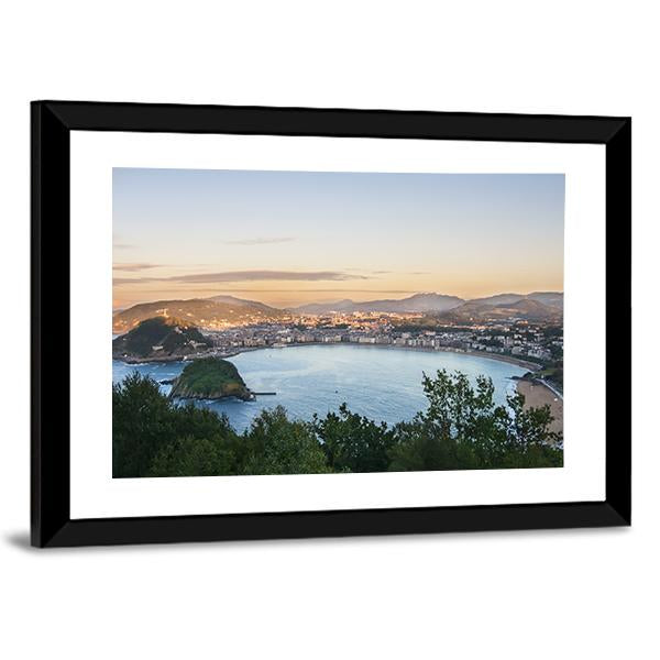 Bay Of San Sebastian Panoramic Canvas Wall Art-1 Piece-36" x 12"-Tiaracle