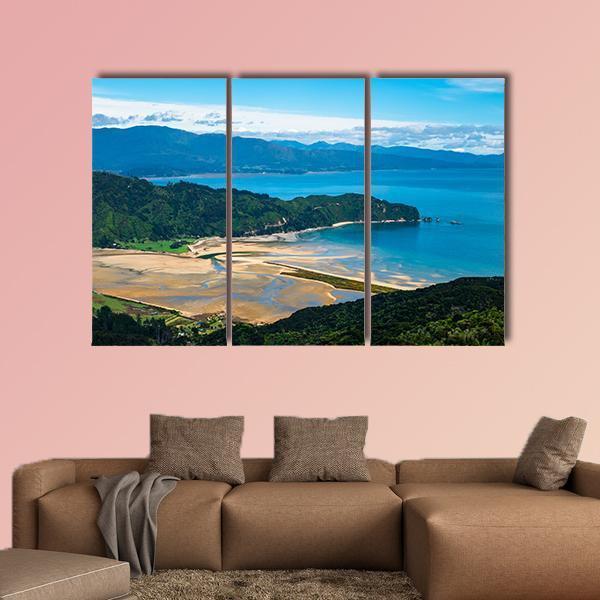 Beach & Coastline New Zealand Canvas Wall Art-3 Horizontal-Gallery Wrap-37" x 24"-Tiaracle