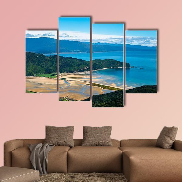 Beach &amp; Coastline New Zealand Canvas Wall Art-4 Pop-Gallery Wrap-50" x 32"-Tiaracle