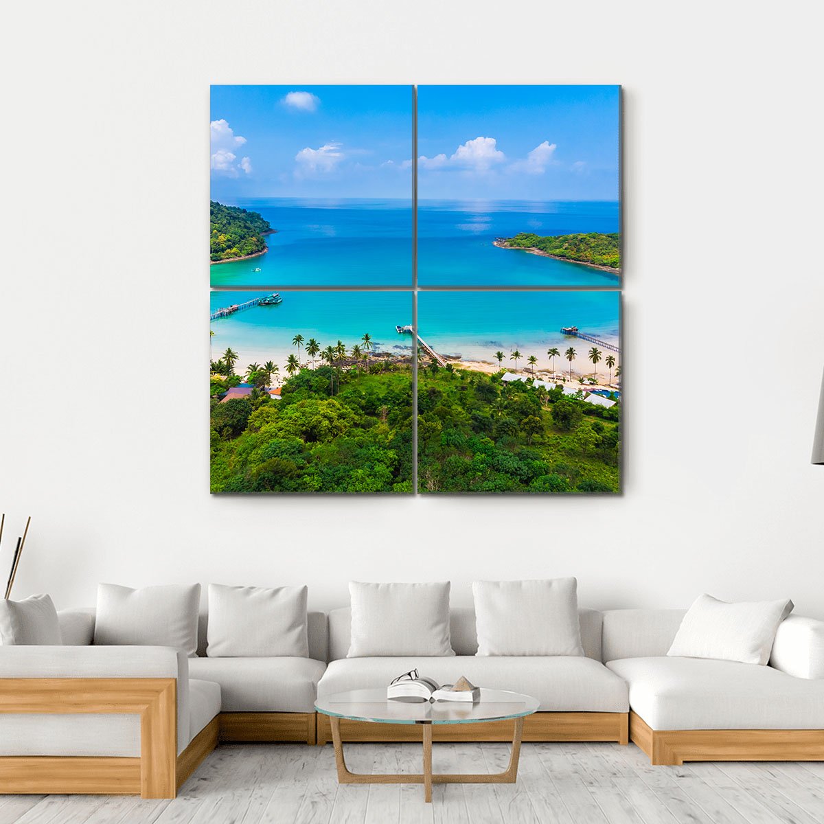 Beach & Sea Canvas Wall Art-4 Square-Gallery Wrap-17" x 17"-Tiaracle