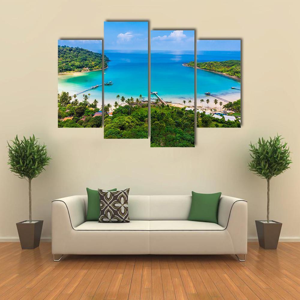 Beach &amp; Sea Canvas Wall Art-4 Pop-Gallery Wrap-50" x 32"-Tiaracle