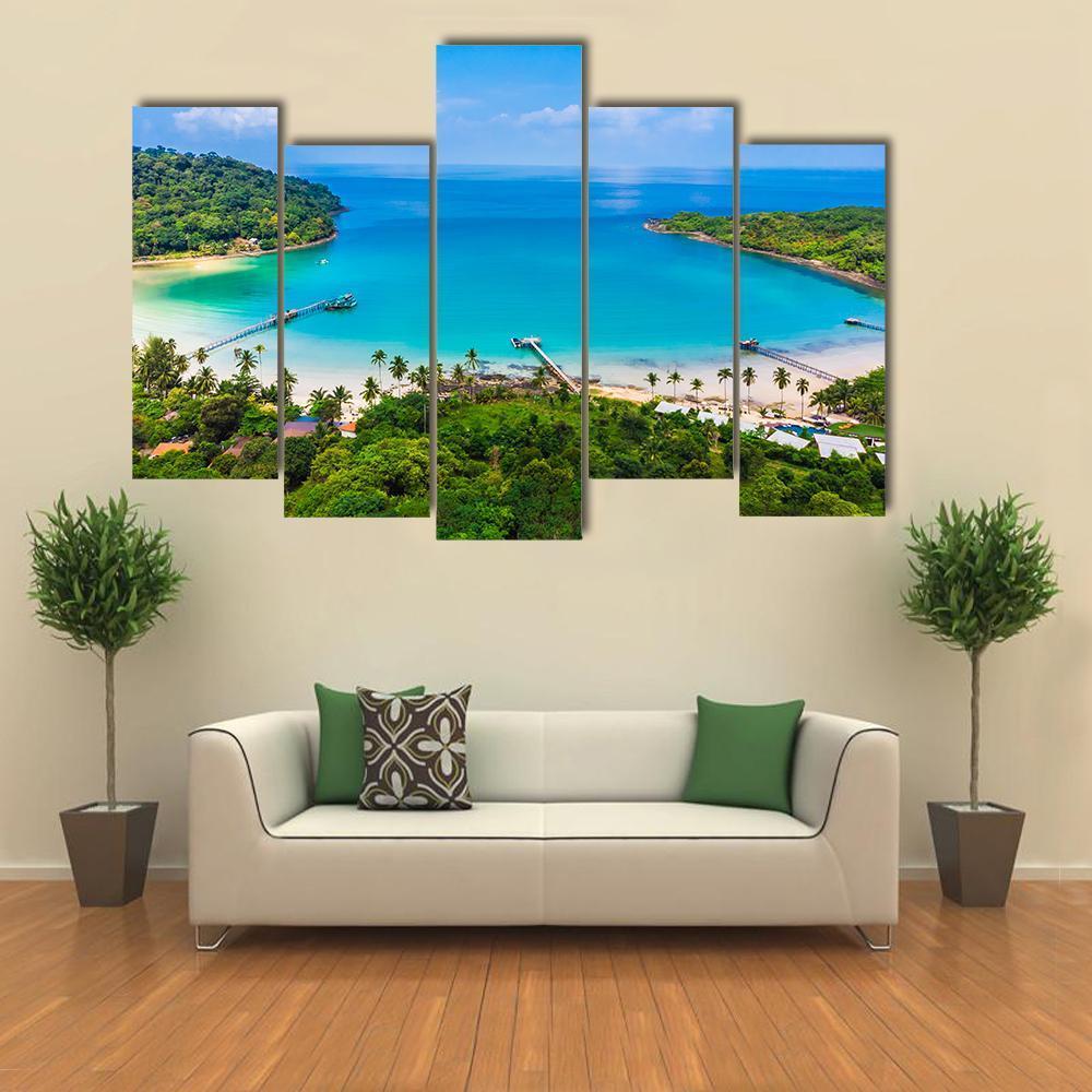 Beach &amp; Sea Canvas Wall Art-5 Pop-Gallery Wrap-47" x 32"-Tiaracle