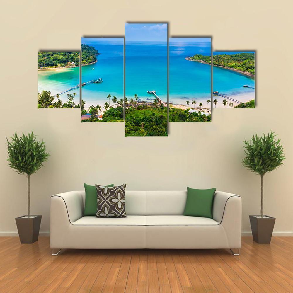 Beach &amp; Sea Canvas Wall Art-5 Star-Gallery Wrap-62" x 32"-Tiaracle