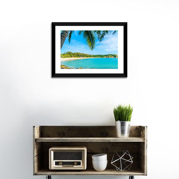 Palm Tree Paradise Island Canvas Wall Art-1 Piece-Framed Print-20" x 16"-Tiaracle