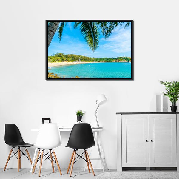 Palm Tree Paradise Island Canvas Wall Art-3 Horizontal-Gallery Wrap-25" x 16"-Tiaracle