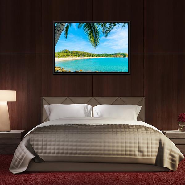 Palm Tree Paradise Island Canvas Wall Art-3 Horizontal-Gallery Wrap-25" x 16"-Tiaracle