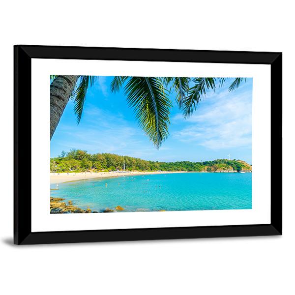 Palm Tree Paradise Island Canvas Wall Art-3 Horizontal-Gallery Wrap-25" x 16"-Tiaracle