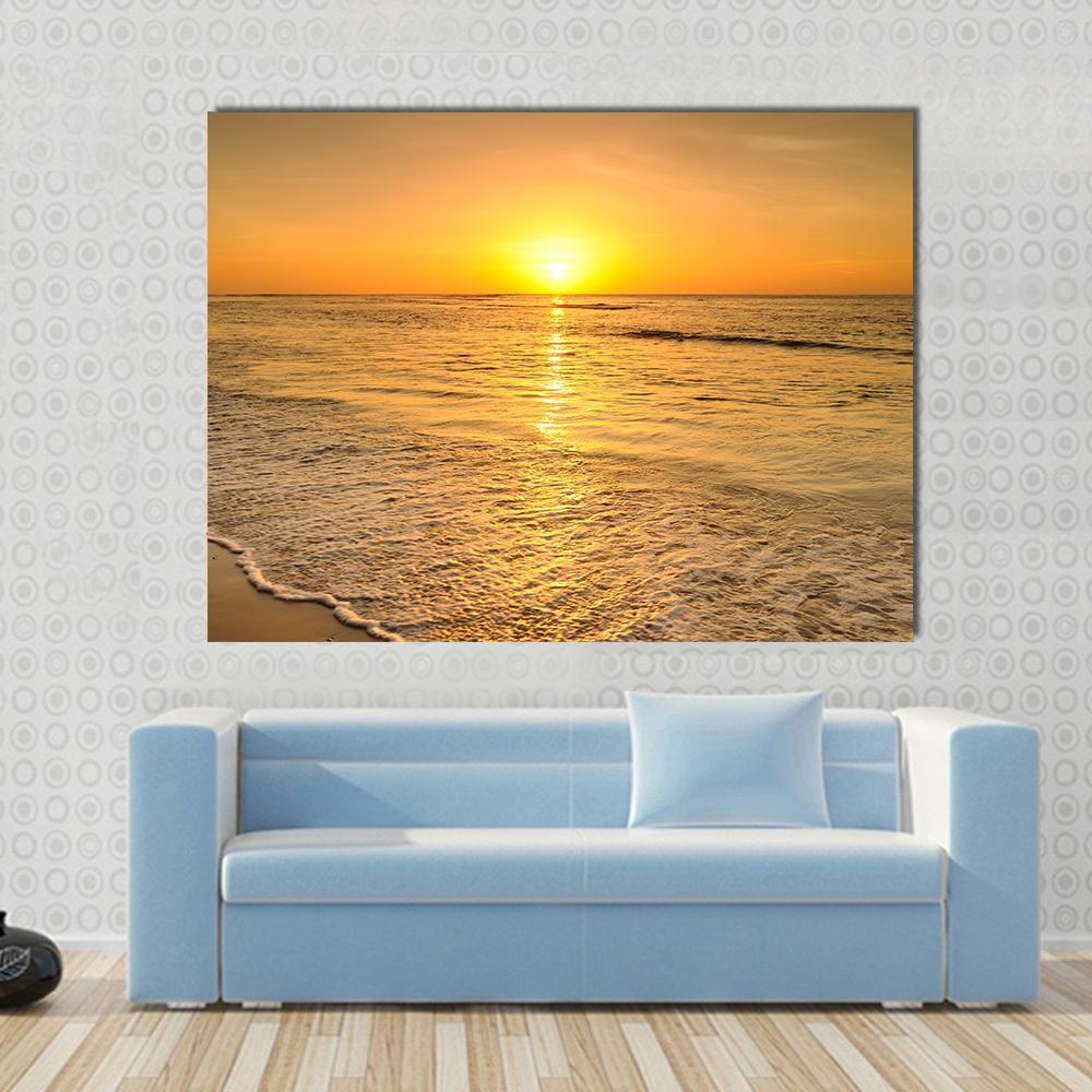 Beach &amp; Sea Sunset Thailand Canvas Wall Art-1 Piece-Gallery Wrap-48" x 32"-Tiaracle