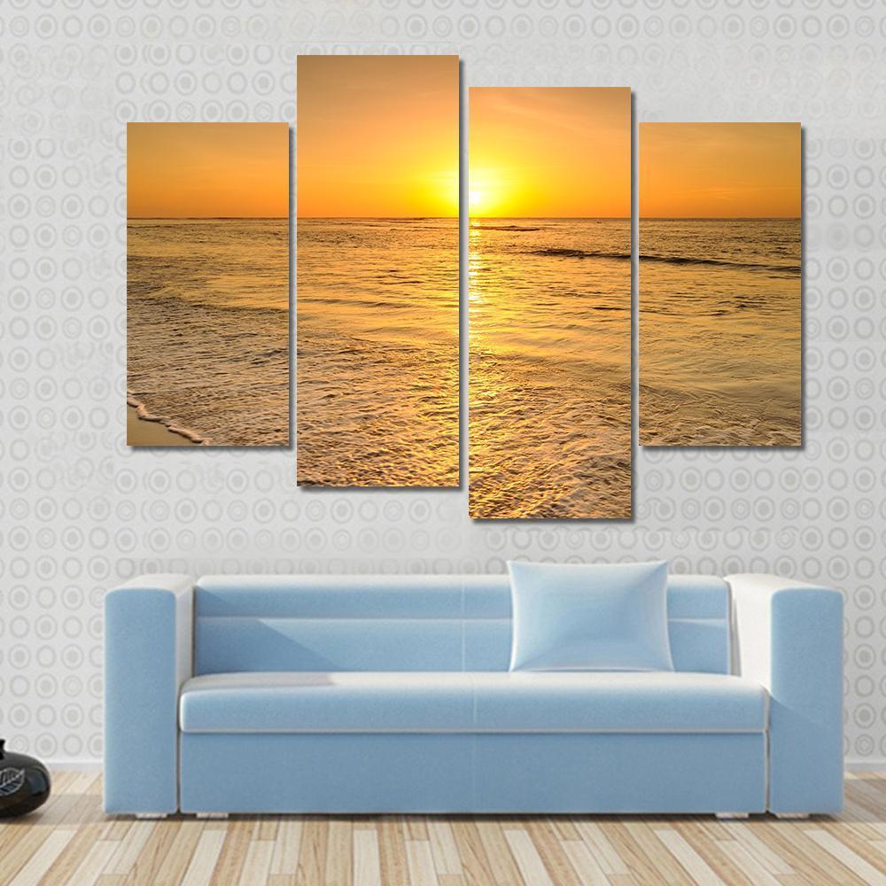 Beach &amp; Sea Sunset Thailand Canvas Wall Art-4 Pop-Gallery Wrap-50" x 32"-Tiaracle