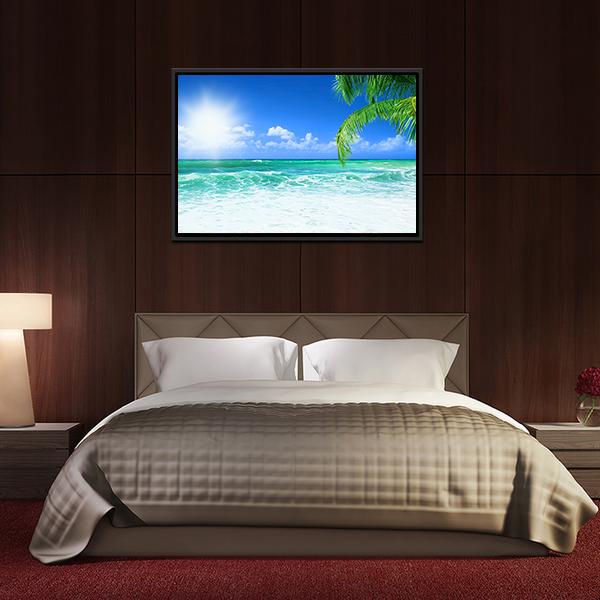 Beach At Day Time Canvas Wall Art-3 Horizontal-Gallery Wrap-25" x 16"-Tiaracle