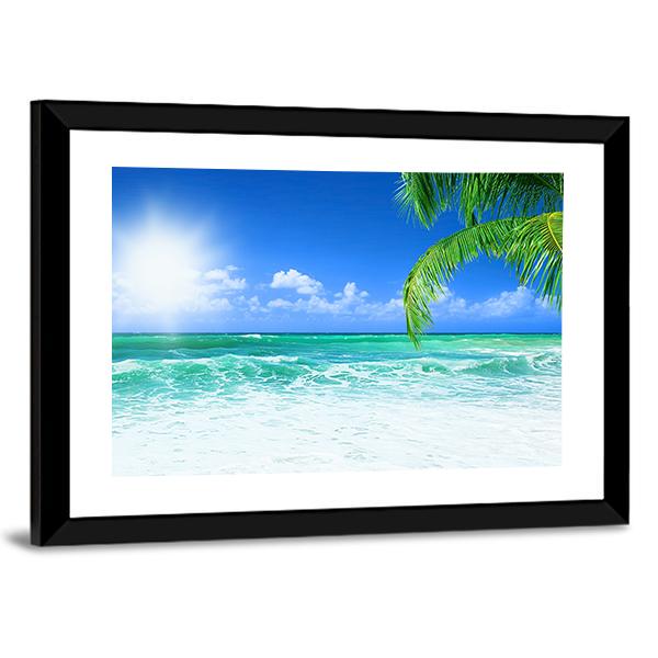 Beach At Day Time Canvas Wall Art-3 Horizontal-Gallery Wrap-25" x 16"-Tiaracle