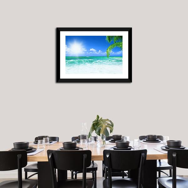 Beach At Day Time Canvas Wall Art-3 Horizontal-Gallery Wrap-25" x 16"-Tiaracle