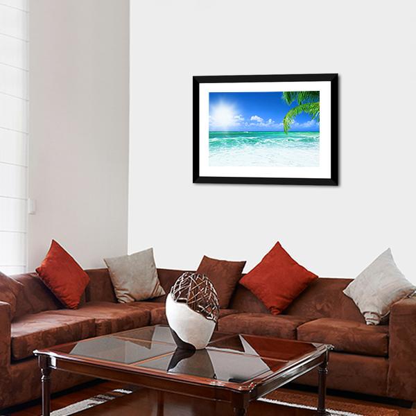 Beach At Day Time Canvas Wall Art-3 Horizontal-Gallery Wrap-25" x 16"-Tiaracle