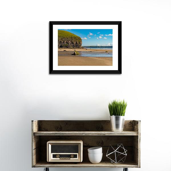 Beach At Druidston Haven Canvas Wall Art-1 Piece-Framed Print-20" x 16"-Tiaracle